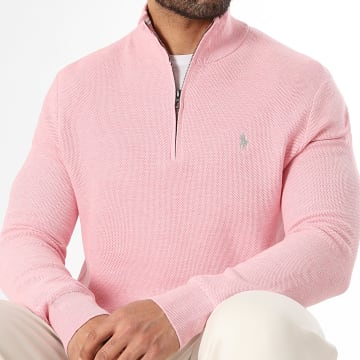 Polo Ralph Lauren - Pull Col Montant Original Player Rose Gris