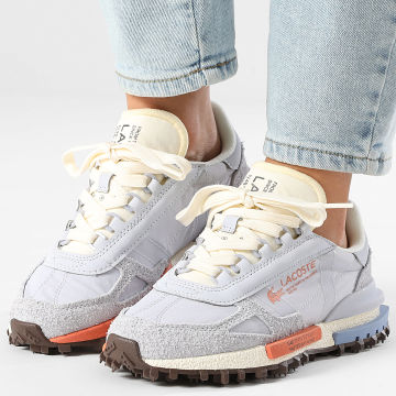 Lacoste - Sneakers Dames Elite Active 126 Lichtblauw Oranje