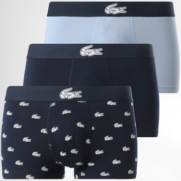Lacoste - Lot De 3 Boxers Classic Bleu Marine Bleu Clair