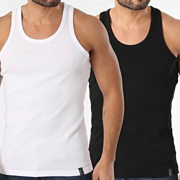 Schott NYC - Pack de 2 Camisetas de Tirantes TSPKDEB Negro Blanco