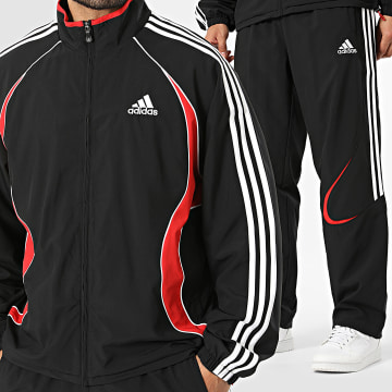 Adidas Sportswear - Ensemble De Survêtement A Bandes Teamgeist KD5859 KD5866 Noir Blanc Rouge