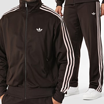 Adidas Originals - Ensemble De Survêtement A Bandes Firebird KD8309 KD8321 Marron Rose Clair