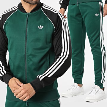 Adidas Originals - Ensemble De Survêtement A Bandes KE3509 KE3514 Vert Noir Blanc