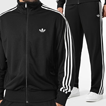 Adidas Originals - Ensemble De Survetement A Bandes Firebird KE0782 KE0767 Noir Blanc