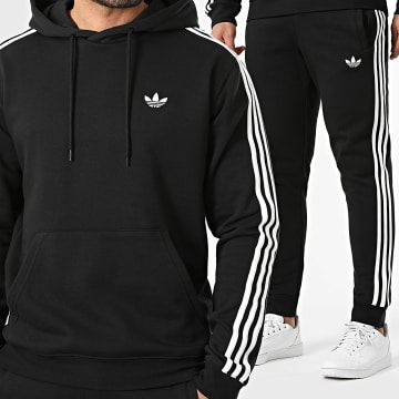 Adidas Originals - Ensemble De Survetement A Bandes 3 Stripes KE3557 KE3562 Noir Blanc