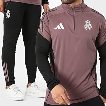 Adidas Sportswear - Ensemble Tee Shirt Manches Longues Et Jogging Real Madrid JZ9015 JZ9011 Violet Noir