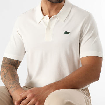 Lacoste - Polo Manches Courtes Logo Crocodile Beige Clair