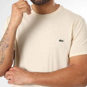 Lacoste - Tee Shirt Logo Brodé Crocodile Regular Fit Beige