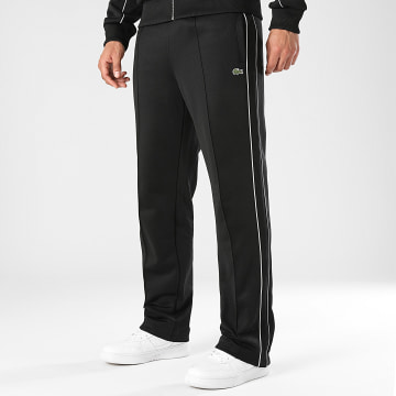 Lacoste - Pantalon Jogging Logo Brodé Crocodile Noir