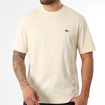 Lacoste - Camiseta Logo Cocodrilo Classic Fit Beige