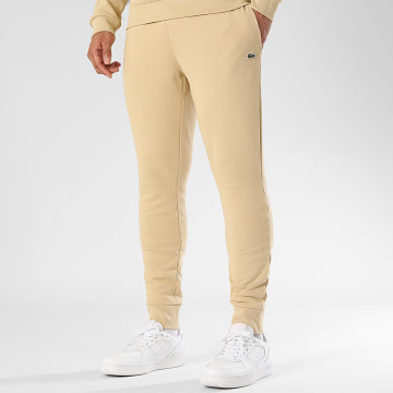 Lacoste - Pantalon Jogging Slim Fit Logo Brodé Crocodile Beige