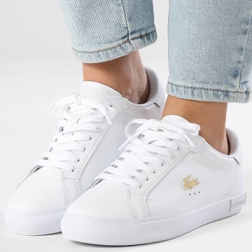Lacoste - Sneakers Dames Powercourt 126 Wit Goud