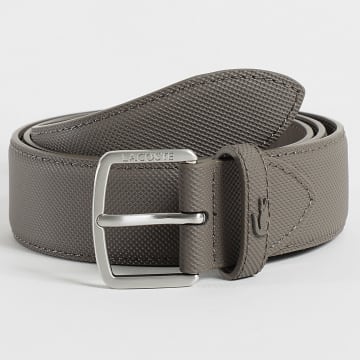 Lacoste - Ceinture Logo Crocodile Metal Ton Sur Ton Gris