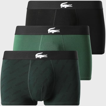Lacoste - Lot De 3 Boxers Classic Noir Vert Foncé