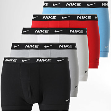 Nike - Pack aus 5 Boxershorts KE1295 Schwarz Weiß Grau Rot Hellblau