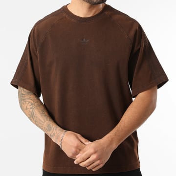 Adidas Originals - Tee Shirt Oversize A Bandes Essential KD0743 Marron