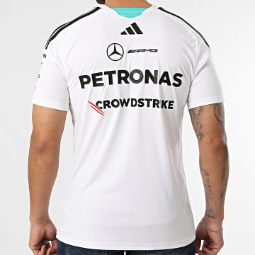 Adidas Sportswear - Maillot Col V A Bandes AMG Mercedes Jersey KF0160 Blanc