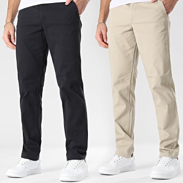 Jack And Jones - Pack de 2 pantalones chino Stollie Dylan Azul Marino Beige