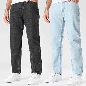 Jack And Jones - Pack de 2 Calças jean Relaxed Fit Chris Original Preto Azul Wash