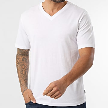 Jack And Jones - Camiseta Cuello V Organic Basic Blanco