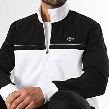 Lacoste - Chaqueta Cremallera Logo Cocodrilo Blanco Negro