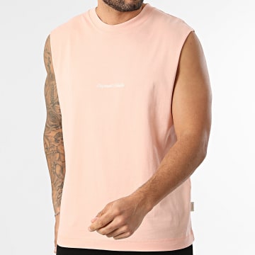 Jack And Jones - Tee Shirt Sans Manches Oversize Norrebro Embroidery Saumon