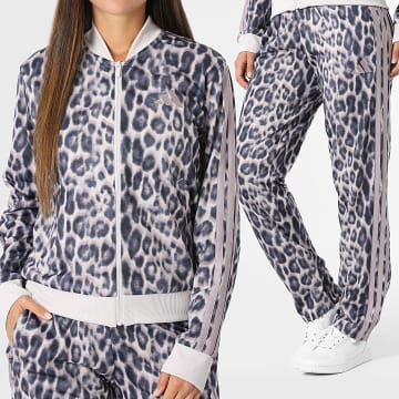 Adidas Sportswear - Completo A Bandes Donna 3 Stripes KB8935 Lilla Leopardo