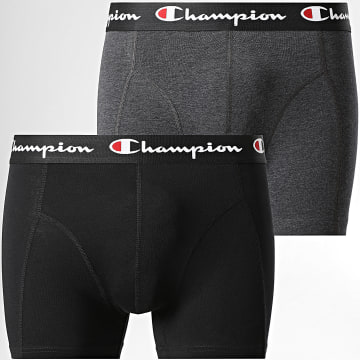 Champion - Lot De 2 Boxers U20193 Gris Anthracite Chiné Noir