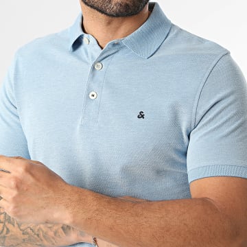 Jack And Jones - Polo Manches Courtes Paulos Bleu Chiné