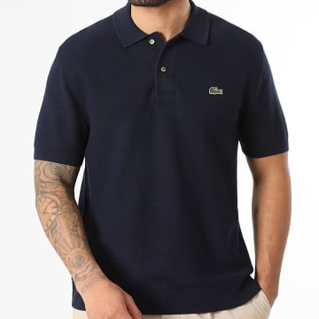 Lacoste - Polo de manga corta Logo Bordado Cocodrilo azul marino