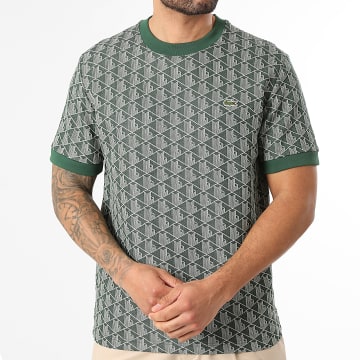 Lacoste - Tee Shirt Classic Fit The Blend Logo Brodé Crocodile Vert