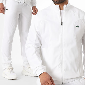 Lacoste - Ensemble De Survetement A Bandes Logo Crocodile Beige Clair