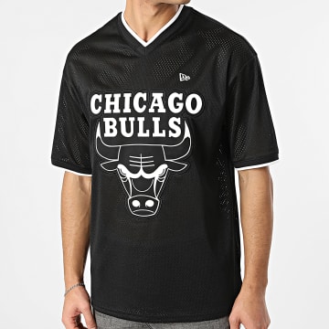 New Era - Oversize T-Shirt V-Hals Large NBA Chicago Bulls 60856698 Zwart