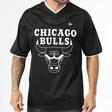 New Era - Camiseta Oversize Cuello V Grande NBA Chicago Bulls 60856698 Negro