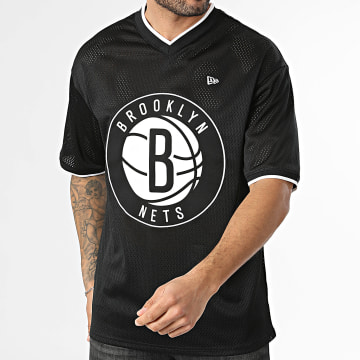 New Era - Camiseta Oversize Cuello V Grande NBA Brooklyn Nets 60856696 Negro