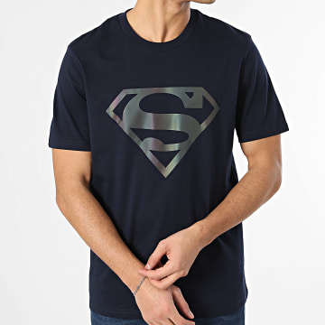 Superman - Tee Shirt Oversize Logo Rainbow Bleu Marine