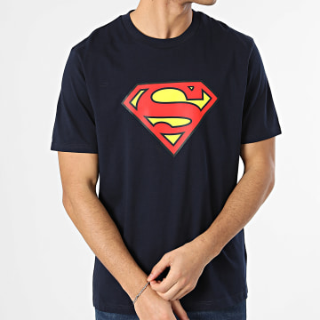 Superman - Tee Shirt Oversize Logo Bleu Marine