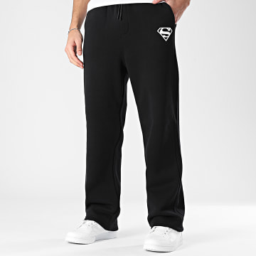 Superman - Pantalon Jogging Large Logo Blanc Noir