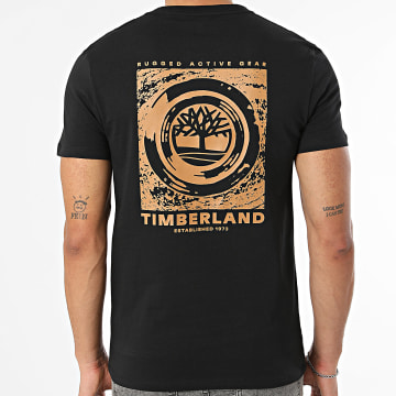 Timberland - T-Shirt Slim Rugged Logo Texture TBC0YHFX Zwart