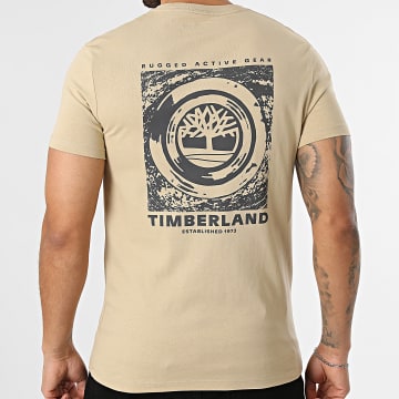 Timberland - T-Shirt Slim Rugged Logo Texture TBC0YHFX Beige
