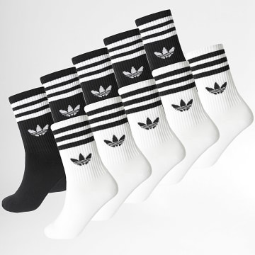 Adidas Originals - Lot De 10 Paires De Chaussettes 3 Stripes Crew KH1556 Noir Blanc