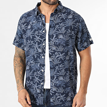 Deeluxe - Camisa Manga Curta Willson T4701M Azul Marinho Floral