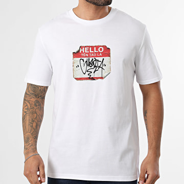 Guerta - Tee Shirt Oversize Large Hello Tên Tao Là Blanc