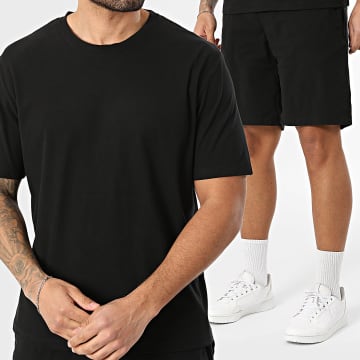 Jack And Jones - Ensemble Tee Shirt Et Short Jogging Solid Noir