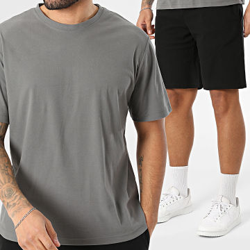 Jack And Jones - Ensemble Tee Shirt Et Short Jogging Solid Gris Noir