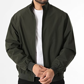 Jack And Jones - Casaco Bomber Zíper Charge Stand Collar Verde Khaki