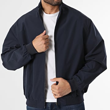 Jack And Jones - Casaco Bomber Zíper Charge Stand Collar Azul Marinho