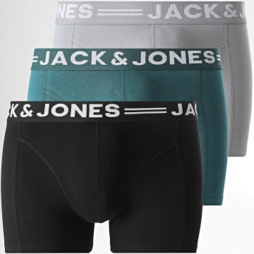 Jack And Jones - Lot De 3 Boxers Sense Noir Gris Vert