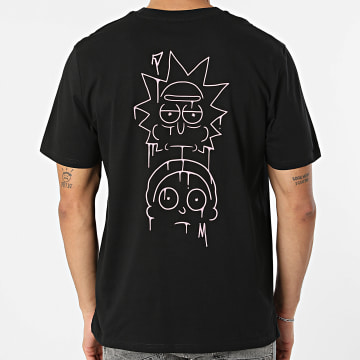 Rick Et Morty - Tee Shirt Oversize Large Graff Rose Noir