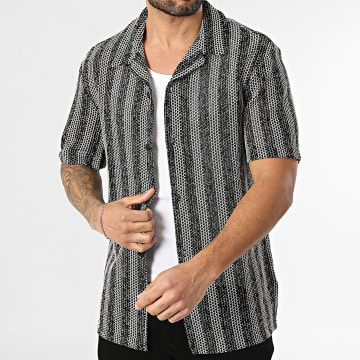 Teddy Smith - T-Shirts Short Sleeves Openwork Striped Zeppelin 10718101D Black White